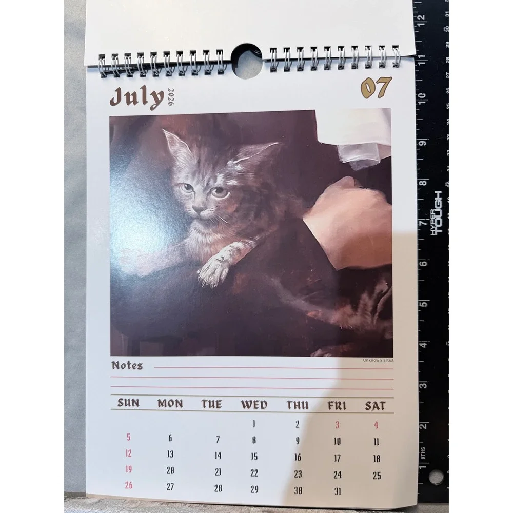 Weird Cats‎ in Renaissance Paintings 2026 Wall Calendar 12 Month Art History Cat